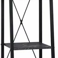 EUGAD Bücherregal, Standregal Badregal Bücherregal Küchenregal Schuhregal aus Holz und Stahl, mit 4 Ablagen, 34 x 35 x 148 cm Golden-Wei&szlig;er Marmor, Schwarz Marmor, Vintage -Eugad Möbel Einkaufen 1b8378f1 e2fb 4588 b2c7 f0ab2001f119