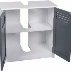 EUGAD Waschbeckenunterschrank Unterschrank Badezimmerschrank Waschtisch Badschrank mit 2 Türen 60x30x60cm aus MDF Weiß+Natur Wei&szlig;+Grau, Wei&szlig;+Natur -Eugad Möbel Einkaufen 1ba78b07 a20a 58c8 a977 cad6b47f739b