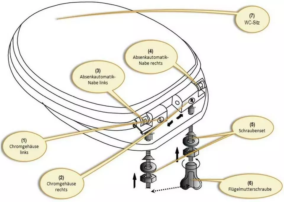 EUGAD WC-Sitz, Toilettendeckel mit Absenkautomatik Sandstrand 5 EUGAD WC-Sitz, Toilettendeckel mit Absenkautomatik Sandstrand – Bild 5