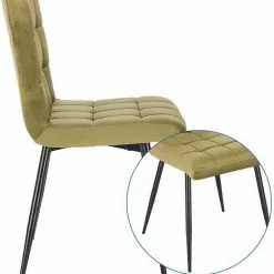 EUGAD Esszimmerstuhl (2 Stück), Polsterstuhl Wohnzimmerstuhl Samtstuhl Sessel mit Rückenlehne, Metallbeine, Sitzfläche aus Samt, Dunkelgrün Blau, Creme, Dunkelgrau, Dunkelgr&uuml;n, Hellgrau, Rosa -Eugad Möbel Einkaufen 1c0d82ba 25ac 51f9 8d49 d82abc43ced0