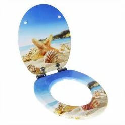 EUGAD WC-Sitz (1-St), Toilettensitz, WC Sitz mit Absenkautomatik, MDF, Holz, Softclose Scharnier Gr&uuml;ne Bl&auml;tter, Holzfarbe, Lilie, Seestern, Seestern Am Strand, Seestern Sonnenuntergang, Stone, &lrm;Lila Blume und Stones -Eugad Möbel Einkaufen 1c27419e 230e 4419 beca 24d54a2effbf