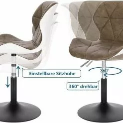 EUGAD Barhocker (4 St), niedriger Barhocker 360° Drehstuhl mit Rückenlehne 120kg belastbar Stuhl höhenverstellbar Kunstleder Sitzhöhe 40-54cm Dunkelbraun Weiß Anthrazit+Weiß, Dunkelbraun+Weiß -Eugad Möbel Einkaufen 1c764c57 35ea 4015 97f6 a7dc7c19620c