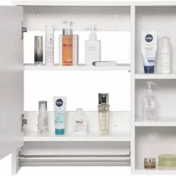 EUGAD Spiegelschrank Hängeschrank mit 6 Ablagen mit Tür 60x20x60cm Weiß -Eugad Möbel Einkaufen 1ca706a3 4787 5261 a02f a01107073c8b