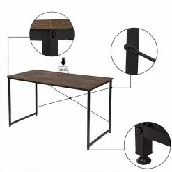 EUGAD Schreibtisch, mit Bücherregal 120x60x70 cm Schwarz Marmor Holz Vintage -Eugad Möbel Einkaufen 1dcb906d 6c81 5f50 bf6d 42f0dd65bffe