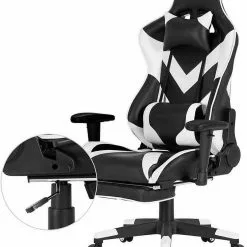 EUGAD Gaming Chair, Bürostuhl, Gaming Stuhl, Kunstleder, mit einstellbaren Armlehnen Rot Blau, Schwarz, Weiß 53 EUGAD Gaming Chair, Bürostuhl, Gaming Stuhl, Kunstleder, mit einstellbaren Armlehnen Rot Blau, Schwarz, Weiß -Eugad Möbel Einkaufen 1ded0cee df11 545b a8d9 895cf503229b