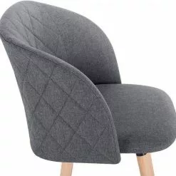 EUGAD Esszimmerstuhl (1 Stück), Küchenstuhl Wohnzimmerstuhl Polsterstuhl, Retro Design, gepolsterte Sitzfläche aus Leinen, Massivholz, Dunkelgrau -Eugad Möbel Einkaufen 2077dd76 7a1b 5fab 8bb6 2bb683b5af59