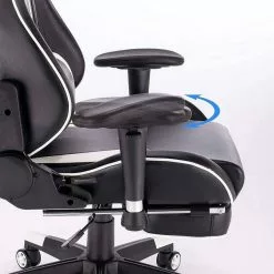 EUGAD Gaming-Stuhl (1 Stück), Racing Stuhl mit Fußstütze Racing Stuhl Drehstuhl Bürostuhl Schreibtischstuhl PC Stuhl mit Wippfunktion Höhenverstellbar Kunstleder Rot Grau, Wei&szlig; -Eugad Möbel Einkaufen 21fd9f22 813b 5d60 aa3a 81603d3739b4