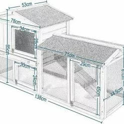EUGAD Tierhaus, Kaninchenstall Kleintierstall Hasenkäfig, mit Treppe Wetterfest Doppelstöckig, Hellrot -Eugad Möbel Einkaufen 231ffc32 c68d 5722 93e1 e7f5076e8de1