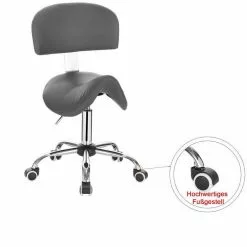 EUGAD Arbeitshocker (1er-Set), Sattelhocker mit Rückenlehne gepolstert höhenverstellbar aus Kunstleder Schwarz Grau, Wei&szlig; -Eugad Möbel Einkaufen 23793ee8 3036 5460 95d8 eecdca7b7ade