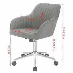 EUGAD Schreibtischstuhl, Bürostuhl Bürohocker Rollhocker aus Leinen Hellgrau Duneklgrau -Eugad Möbel Einkaufen 239ad41a 99bd 5309 84ab 004aa0087d5c