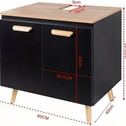 EUGAD Waschbeckenunterschrank Badschrank Unterschrank mit 2 Türe Weiß Grau, Schwarz, Wei&szlig; -Eugad Möbel Einkaufen 23ed7d83 5405 535d a2be 8f42de4e44e7