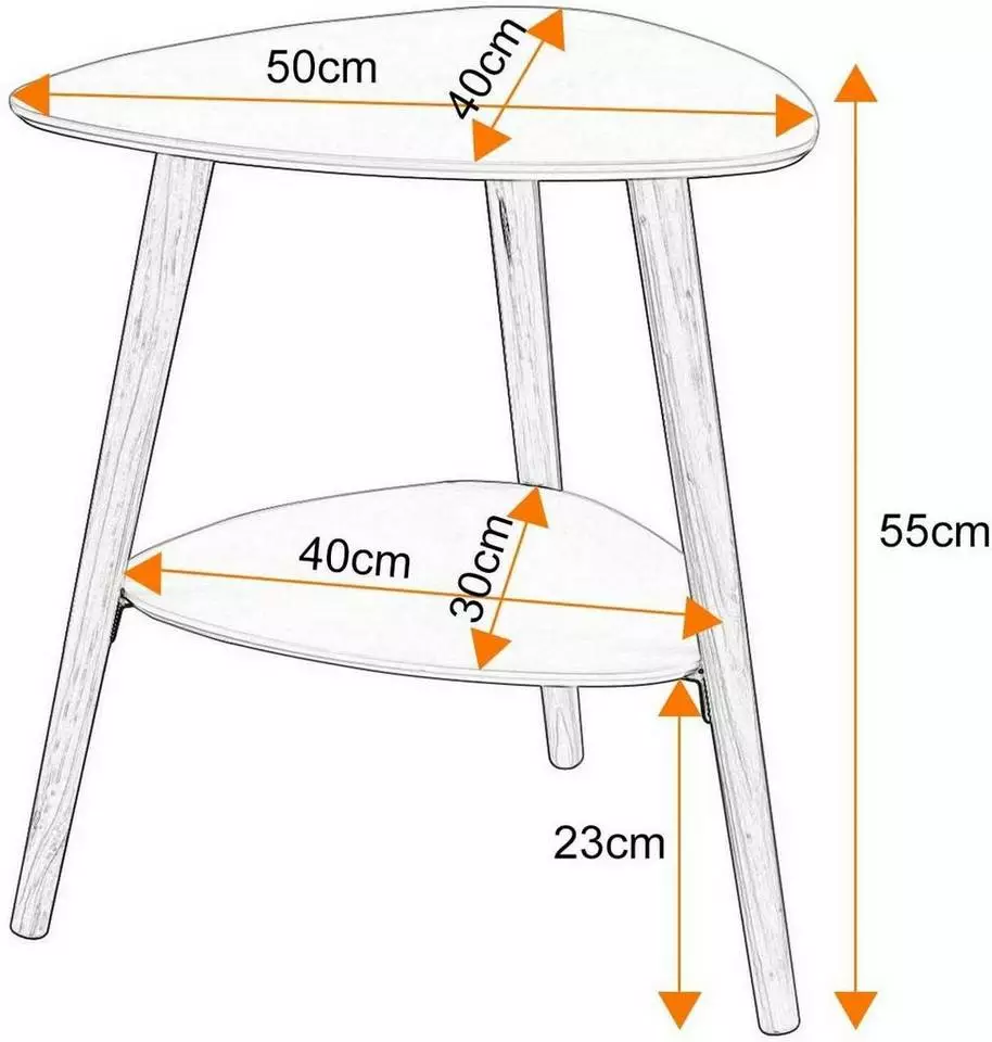 EUGAD Beistelltisch (1-St), Sofatisch Couchtisch Nachttisch Nachtkommode Nachtschrank Kaffeetisch mit 2 Ablagefäche Holzbeine MDF 50x40x55cm Weiß 3 EUGAD Beistelltisch (1-St), Sofatisch Couchtisch Nachttisch Nachtkommode Nachtschrank Kaffeetisch mit 2 Ablagefäche Holzbeine MDF 50x40x55cm Weiß – Bild 3