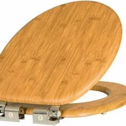 EUGAD WC-Sitz »0263MTG«, Toilettensitz WC Sitz Klodeckel Klobrille Toilettendeckel mit Absenkautomatik MDF Holz Softclose Scharnier Braun Holz