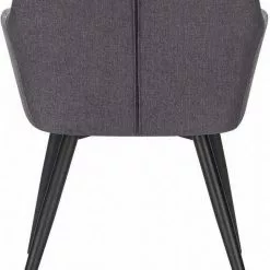 EUGAD Esszimmerstuhl (2 Stück), Wohnzimmerstuhl aus Leinen Polsterstuhl mit Armlehnen und Rückenlehne schwarze Gestell aus Metall Hellgrau Dunkelgrau -Eugad Möbel Einkaufen 28e8970c 9091 5181 b1a4 2c98a1d4f35f