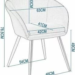 EUGAD Esszimmerstuhl, 2er-Set mit Armlehne, Retro Design, Samt, Metall Schwarz Dunkelgrau, Hellgrau -Eugad Möbel Einkaufen 2a0941c9 a2c2 5615 904a d684419ba55a