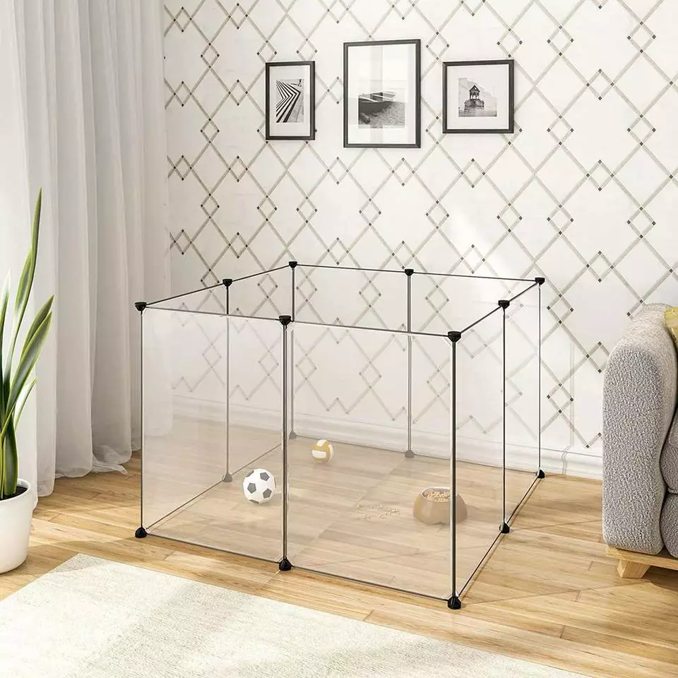 EUGAD Freigehege, Freigehege für Kaninchen Hasen Meerschweinchen Welpenauslauf DIY 8 Platten Transparent 102 x 102 x 70 cm 7 EUGAD Freigehege, Freigehege für Kaninchen Hasen Meerschweinchen Welpenauslauf DIY 8 Platten Transparent 102 x 102 x 70 cm – Bild 7