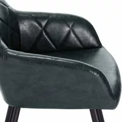 EUGAD Esszimmerstuhl, aus Kunstleder mit Armlehnen und Rückenlehne Gestell aus Metall Schwarz Braun, Dunkelbraun, Dunkelgrau -Eugad Möbel Einkaufen 2bbbb48e 381c 5a19 ba5d fc442febb7df