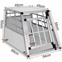 EUGAD Tiertransportbox, Hundetransportbox Alu Hundebox Reisebox Autobox für kleine/mittlere Hunde Französische Bulldogge Beagle Terriers Dackel Shiba Inu 69 x 54 x 50 cm L Schwarz, Silber -Eugad Möbel Einkaufen 2c881075 3268 5340 9afe 4443f49b40c5