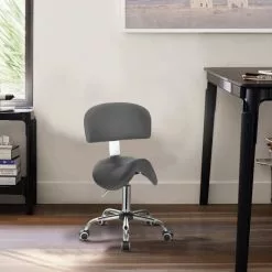 EUGAD Arbeitshocker (1er-Set), Sattelhocker mit Rückenlehne gepolstert höhenverstellbar aus Kunstleder Schwarz Grau, Wei&szlig; -Eugad Möbel Einkaufen 2cdd68c6 2bdd 5318 95ea 798dadec1560