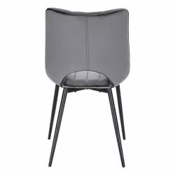 EUGAD Esszimmerstuhl (2 Stück), Küchenstuhl, Polsterstuhl, Wohnzimmerstuhl ohne Armlehne, Metallbeine, Samt, Dunkelgrau Hellgrau, Schwarz -Eugad Möbel Einkaufen 2d6a8e1c 0990 4fc7 a4ce 836808c1155b