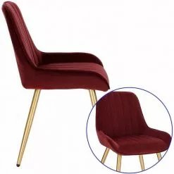 EUGAD Esszimmerstuhl, 4 Stücke Retro Küchenstuhl Sitzfläche aus Samt mit Metallbeine Dunkelgrün Bordeaux, Dunkelgrau, Dunkelgrün, Hellgrau, Rosa, Schwarz -Eugad Möbel Einkaufen 2e31513d 9095 5d8e b165 f4adab62c5d6