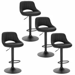 EUGAD Barhocker, 4er-Set Tresenhocker aus Kunstleder Gestell aus Stahl Dunkelbraun Anthrazit, Grau -Eugad Möbel Einkaufen 2e3fdffb 8343 5acb 91cd 60352f1d612a