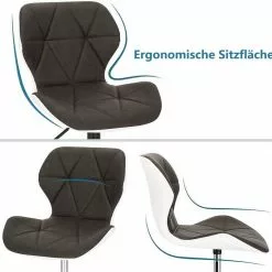EUGAD Barhocker (2 St), niedriger Barhocker 360° Drehstuhl mit Rückenlehne 120kg belastbar Stuhl höhenverstellbar Kunstleder Sitzhöhe 40-54cm Dunkelbraun Weiß Anthrazit+Weiß, Dunkelbraun+Weiß -Eugad Möbel Einkaufen 2e95e582 7091 4ef7 afe0 ff42bf312afc