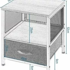 EUGAD Nachttisch (1-St), Nachtkommode mit Ablagen und Schubladen, Beistelltisch für Wohnzimmer, Nachtschrank für Schlafzimmer industrieller Stil, 40x52x36cm -Eugad Möbel Einkaufen 2ec69ee4 53df 4ae6 9438 89b252af7da8