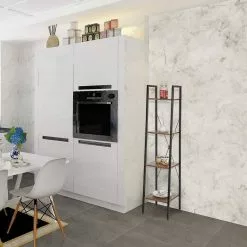 EUGAD Bücherregal, Standregal Badregal Bücherregal Küchenregal Schuhregal aus Holz und Stahl, mit 4 Ablagen, 34 x 35 x 148 cm Golden-Wei&szlig;er Marmor, Schwarz Marmor, Vintage -Eugad Möbel Einkaufen 2efd7eb1 6a32 5950 ba45 4c9ec29b2c81