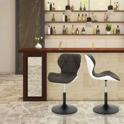 EUGAD Barhocker (2 St), niedriger Barhocker 360° Drehstuhl mit Rückenlehne 120kg belastbar Stuhl höhenverstellbar Kunstleder Sitzhöhe 40-54cm Dunkelbraun Weiß Anthrazit+Weiß, Dunkelbraun+Weiß -Eugad Möbel Einkaufen 2fbf8dcb d081 4853 b5e3 d5c4d301fa19