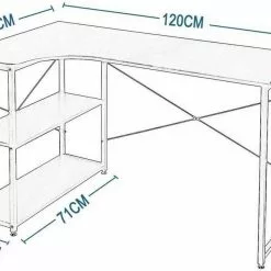 EUGAD Schreibtisch, PC-Tisch Bürotisch Arbeitstisch mit Bücherregal Holz 120x74x71,5 cm Hell Eiche Holz Vintage, Weiß+Hell Eiche -Eugad Möbel Einkaufen 2fd469ba 334c 57f2 a0c7 45e96dfd08e4