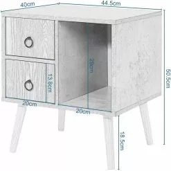 EUGAD Nachttisch (1-St), Nachtkommode mit 2 Schubladen und Ablagefach, Nachtschrank, Industrial-Design, Beistelltisch, Sideboard für Schlafzimmer, Wohnzimmer, einfach Aufbau -Eugad Möbel Einkaufen 30042ce4 05a4 4b5a bc7a a88864995a1d