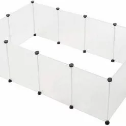 EUGAD Freigehege, Freigehege für Kaninchen Hasen Meerschweinchen Welpenauslauf DIY, 12 Platten 145 x 75 x 46 cm Grau, Schwarz, Transparent, Weiß -Eugad Möbel Einkaufen 302799a4 2983 529d a7ab 7c32a6abfc0d