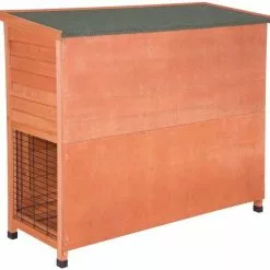 EUGAD Tierhaus, Hasenstall Kaninchenstall Hasenkäfig Kleintierstall Meerschweinchen Massivholz Hellrot 120 x 50 x 100,5 cm Grau-Wei&szlig;, Hellbraun -Eugad Möbel Einkaufen 302a9895 408b 48db b722 9ddadb330206