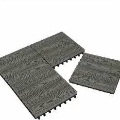 EUGAD WPC-Fliesen, WPC Fliesen Klickfliesen in Holzoptik 11 Stücke für 1m² Grau Anthrazit, Braun, Coffee, Hellgrau -Eugad Möbel Einkaufen 306f522e 6dc4 5a5a b9a4 36def4088931