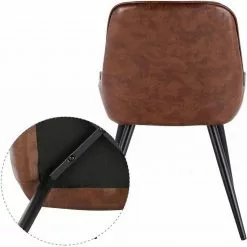 EUGAD Esszimmerstuhl, 2 Stücke Esszimmerstuhl Küchenstuhl Kunstleder Braun, Dunkelbraun, Dunkelgrün, Grau, Schwarz -Eugad Möbel Einkaufen 307e5104 7e0f 5883 a67a 8a8dfb41ba48