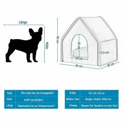 EUGAD Tierhaus, Hundehaus Hundehöhle Katzenhaus Katzenhöhle für Französische Bulldogge Jack Russell Terrier Welpen Grau M -Eugad Möbel Einkaufen 30eaf4f3 db23 5891 a748 0f5bc918b627