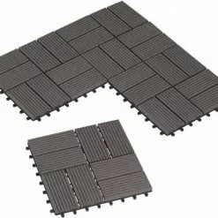 EUGAD WPC-Fliesen, 11 Stück WPC Terrassenfliesen Klickfliesen 30x30cm Hellgrau Anthrazit, Coffee, Dunkelgrau -Eugad Möbel Einkaufen 31282e0e 6747 576f abd9 e23e191293c4