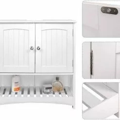 EUGAD Waschbeckenunterschrank Badschrank Unterschrank ohne Waschbecken Weiß -Eugad Möbel Einkaufen 315f9e96 5c85 50d7 bd29 d21c57869ff5