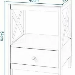 EUGAD Nachttisch, Beistelltisch Nachtschrank Nachtkommode Sofatisch aus MDF mit Schublade und Ablage für Schlafzimmer oder Wohnzimmer Weiß -Eugad Möbel Einkaufen 32230bf8 658a 5cf8 9015 cb746582c21c