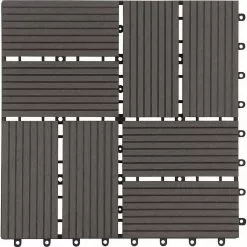 EUGAD WPC-Fliesen, 22 Stück WPC Terrassenfliesen Klickfliesen 30x30cm Coffee Anthrazit, Dunkelgrau, Hellgrau -Eugad Möbel Einkaufen 328225b5 290d 5550 8182 58829034531e