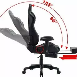 EUGAD Gaming-Stuhl (1 Stück), mit Fußstütze Racing Stuhl Drehstuhl Bürostuhl Schreibtischstuhl PC Stuhl mit Wippfunktion Höhenverstellbar Kunstleder Weiß Grau, Rot, Weiß -Eugad Möbel Einkaufen 328e065c eef0 4c2a 84f7 f57467f61043