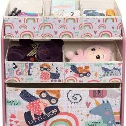 EUGAD Bücherregal, Kinder Aufbewahrungsregal Spielzeugregal Bücherregal Spielzeugkiste Kinderkommode Kindermöbel 3 Schichten mit 6 Kisten aus MDF Rosa -Eugad Möbel Einkaufen 33178882 8215 5eca 9322 6429cc0802d7