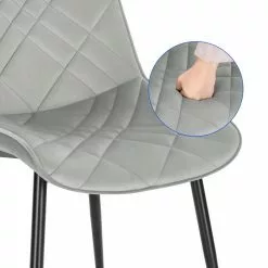 EUGAD Esszimmerstuhl (2 Stück), Küchenstuhl, Polsterstuhl Stuhl,Wohnzimmerstuhl ohne Armlehne, Metallbeine, Samt, Hellgrau Dunkelgrau, Schwarz -Eugad Möbel Einkaufen 336bed63 85d8 4106 9a97 ff0ac722600e