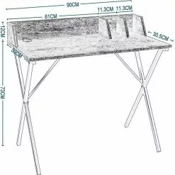 EUGAD Schreibtisch, 90x50x73CM Bürotisch PC Tisch Arbeitstisch für Home, Büro Metall + MDF Holzoptik Vintage -Eugad Möbel Einkaufen 3375668b 083b 59d2 8d1f 021039ed5a7e