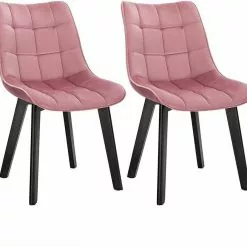 EUGAD Esszimmerstuhl (2 Stück), Wohnzimmerstuhl mit Rückenlehne, Polsterstuhl Küchenstuhl Weich Samt und Holz für ESS- und Wohnzimmer Schwarz Dunkelgrau, Dunkelgrün, Rosa -Eugad Möbel Einkaufen 34031fa0 0485 4244 acdb 67735b04359e