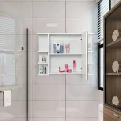 EUGAD Spiegelschrank Badezimmerspiegel Hängeschrank mit 8 Ablagen mit Tür Weiß 13 EUGAD Spiegelschrank Badezimmerspiegel Hängeschrank mit 8 Ablagen mit Tür Weiß -Eugad Möbel Einkaufen 352495b7 2343 53e4 b101 84e7f877f376