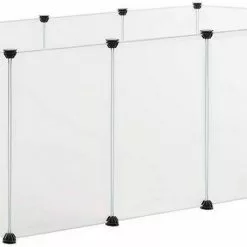 EUGAD Freigehege, Freigehege für Kaninchen Hasen Meerschweinchen Welpenauslauf DIY, 12 Platten 145 x 75 x 46 cm Grau, Schwarz, Transparent, Weiß -Eugad Möbel Einkaufen 36921a4c de51 5b1b a93f dc561bdbba6b