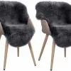 Teppich, EUGAD, 2er-Set Öko Lammfell echtes Longhair Fell XL (100-104)x65cm Hellgrau