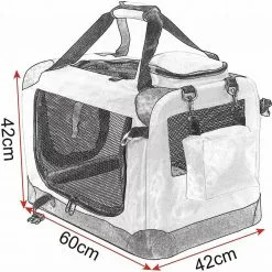 EUGAD Tiertransporttasche, Hundebox faltbar Hundetransportbox Auto Transportbox Reisebox Katzenbox Grau -Eugad Möbel Einkaufen 370a66e2 f4a7 5401 8c81 9f4b287cdaf3